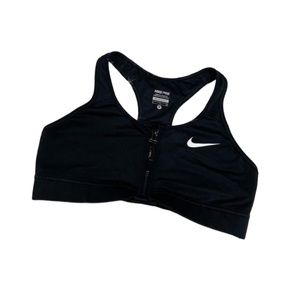 Nike Dri Fit Black Zip up Sports Bra